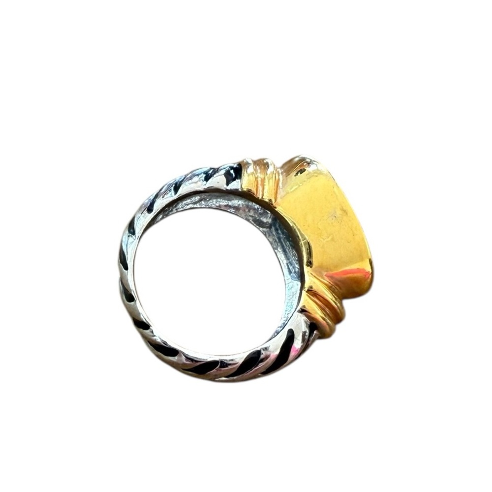 Gold-Tone and Silver-Tone Ring with Blue Stone Size 5 - Picture 5 of 12